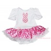 Easter White Baby Bodysuit Hot Pink White Dots Pettiskirt & Light Pink White Dots Rabbit Print JS4425